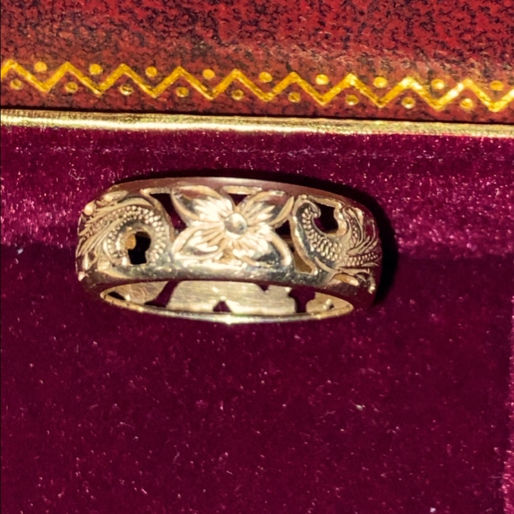 14K SOLID GOLD HAWAIIAN FILIGREE BAND